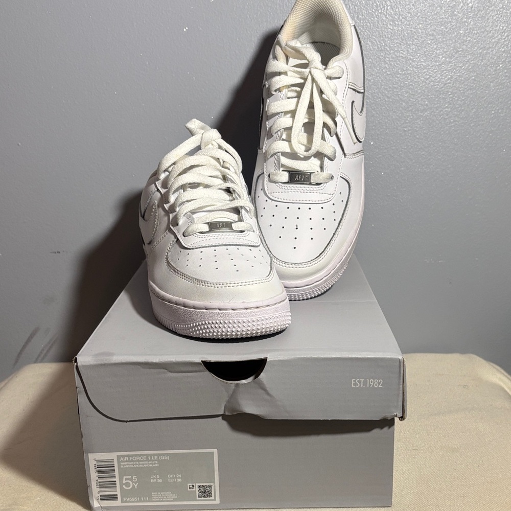Nike Air Force 1 Low White Sneakers 5.5Y